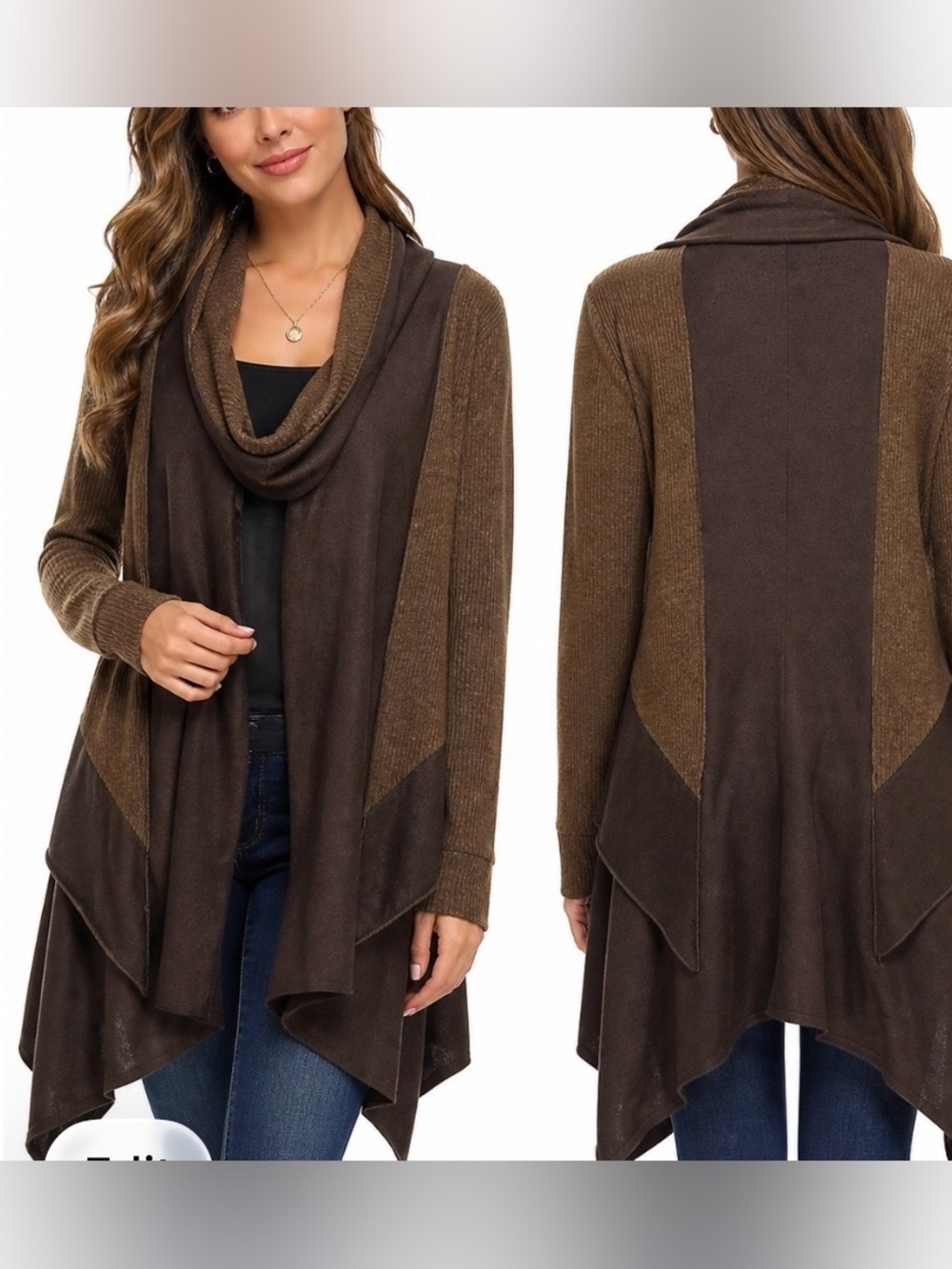 Elaine Design Shawl Cardigan Long Sleeve Size Medium Cottagecore Asymmetrical
